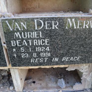 MERWE Muriel Beatrice, van der 1924-1991