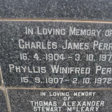 PERRY Charles James 1904-1971 &amp; Phyllis Winifred 1907-1972