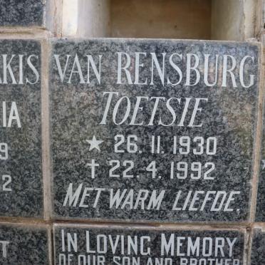 RENSBURG Toetsie, van 1930-1992