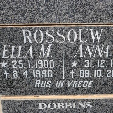 ROSSOUW Ella M. 1900-1996 :: ROSSOUW Anna E. 1905-2003