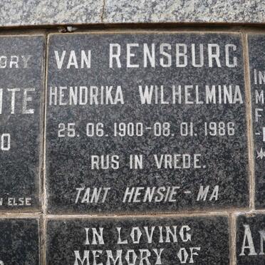 RENSBURG Hendrika Wilhelmina, van 1900-1986