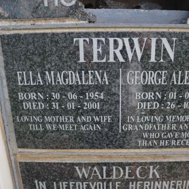 TERWIN George Alexander 1954-2003 &amp; Ella Magdalena 1954-2001