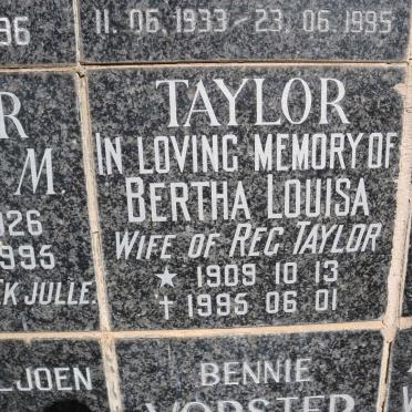 TAYLOR Bertha Louisa 1909-1995