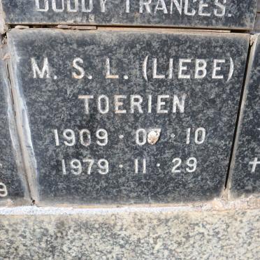 TOERIEN M.S.L. 1909-1979
