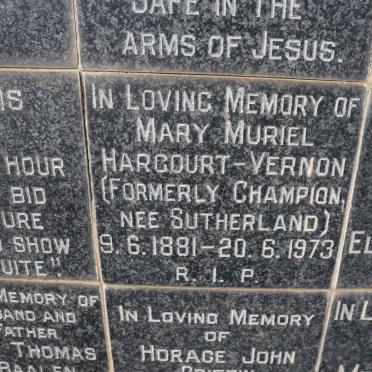 VERNON Mary Muriel, HARCOURT formerly CHAMPION nee SUTHERLAND 1881-1973