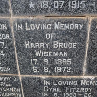 WISEMAN Harry Bruce 1895-1973