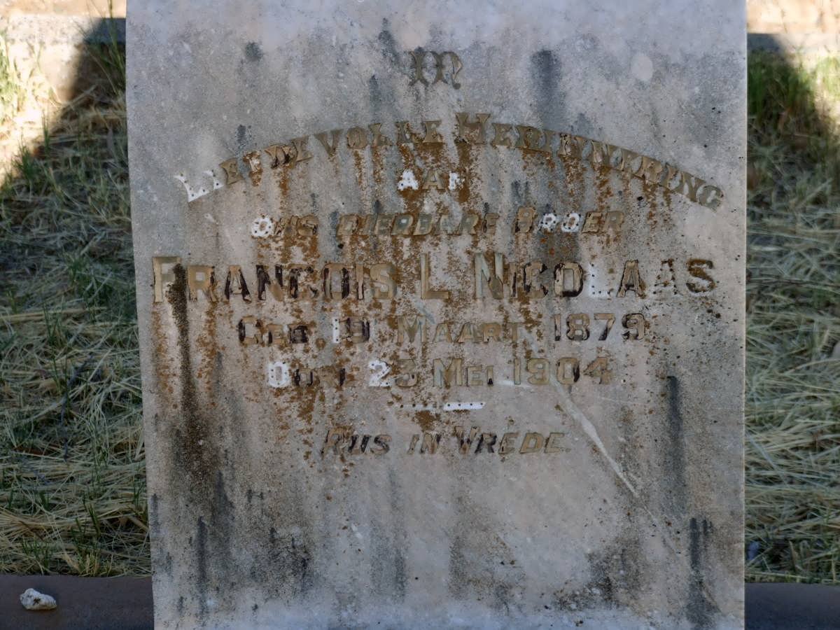 NICOLAAS Francina L. 1879-1904