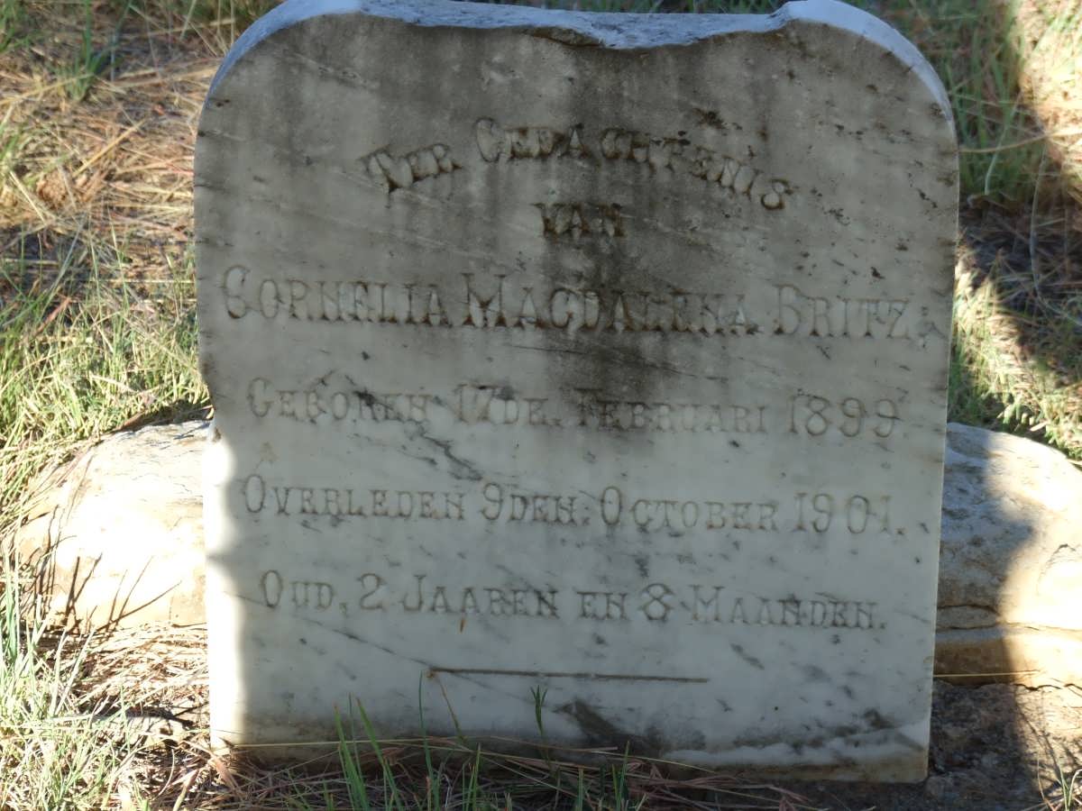 BRITZ Cornelia Magdalena 1899-1901