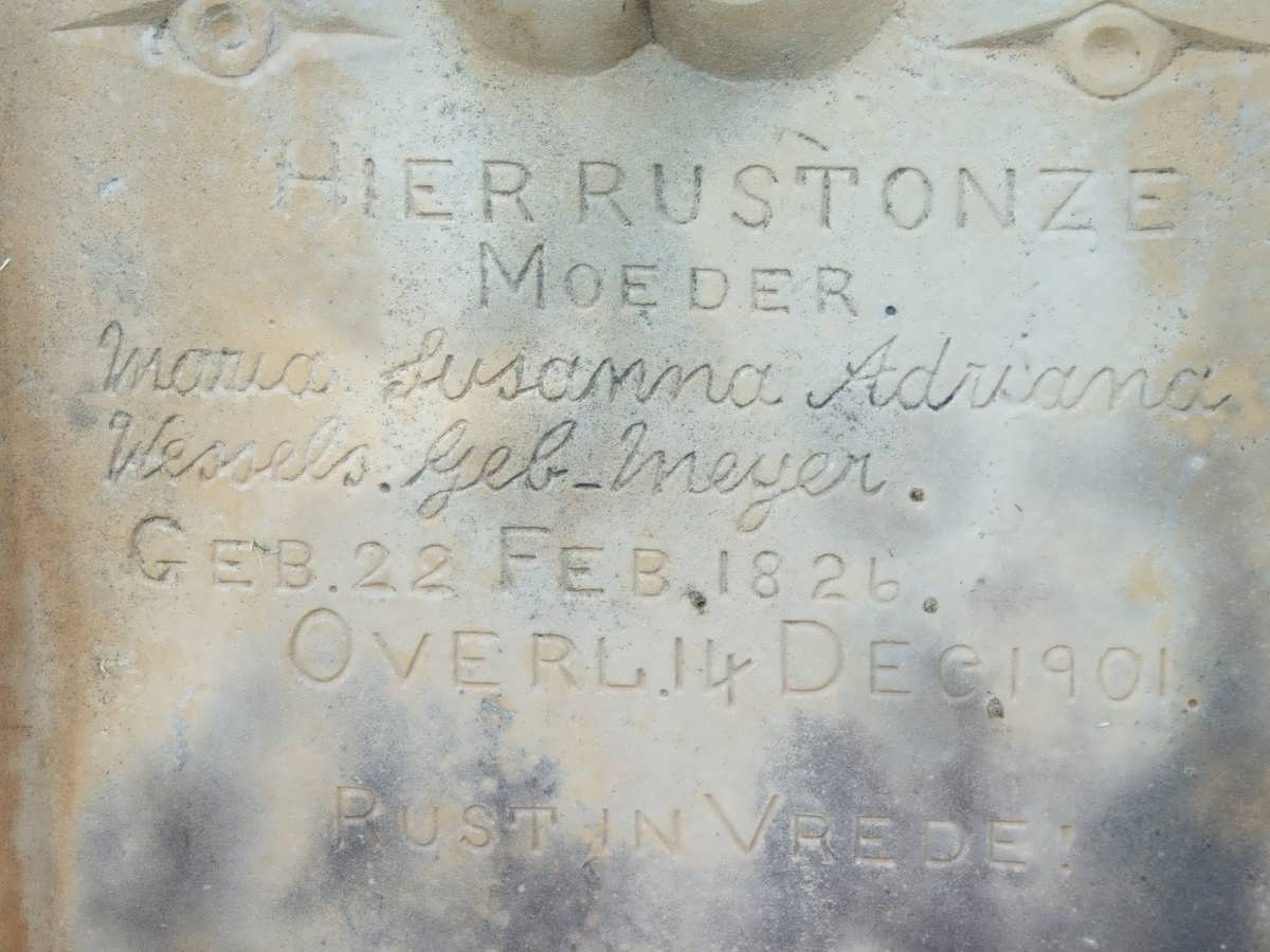 WESSELS Maria Susanna Adriana nee MEYER 1826-1901