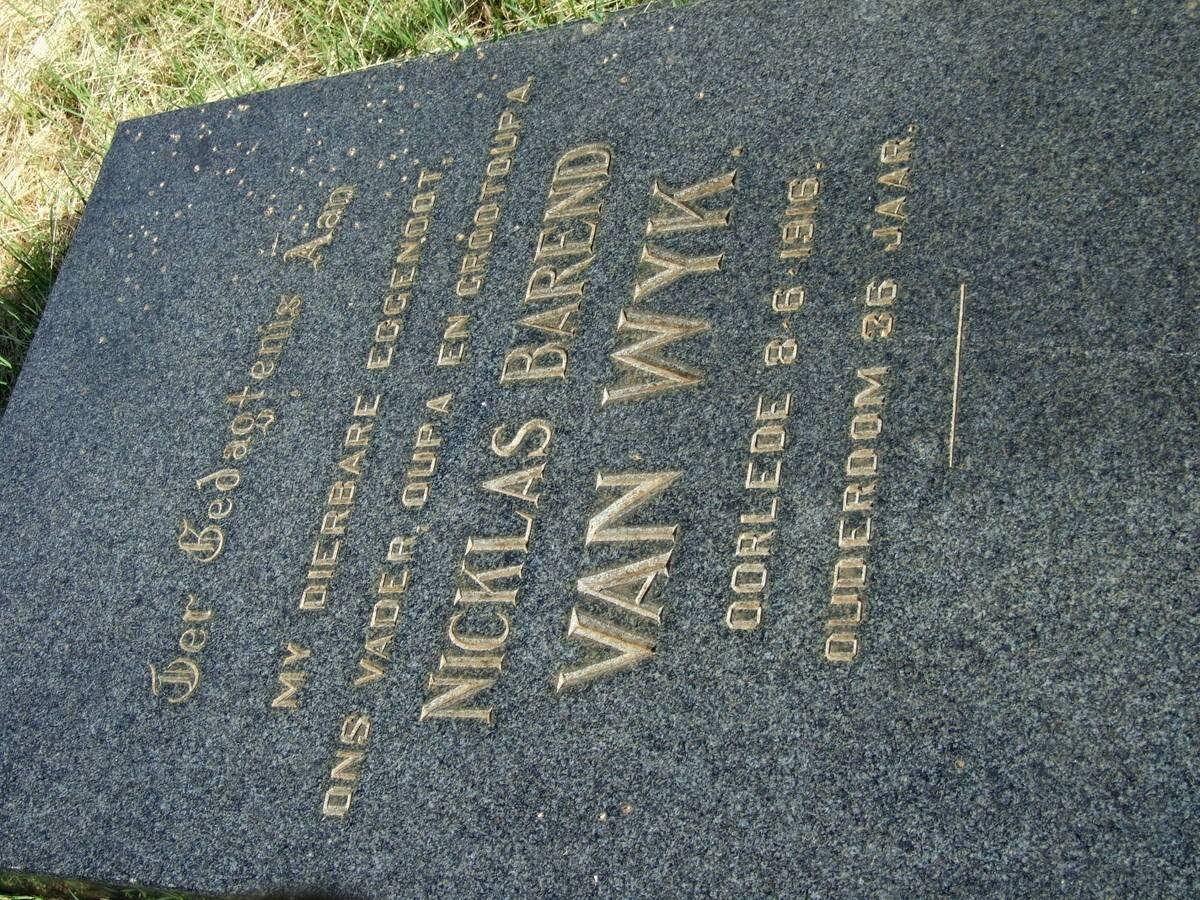 WYK Nicklas Barend, van -1916