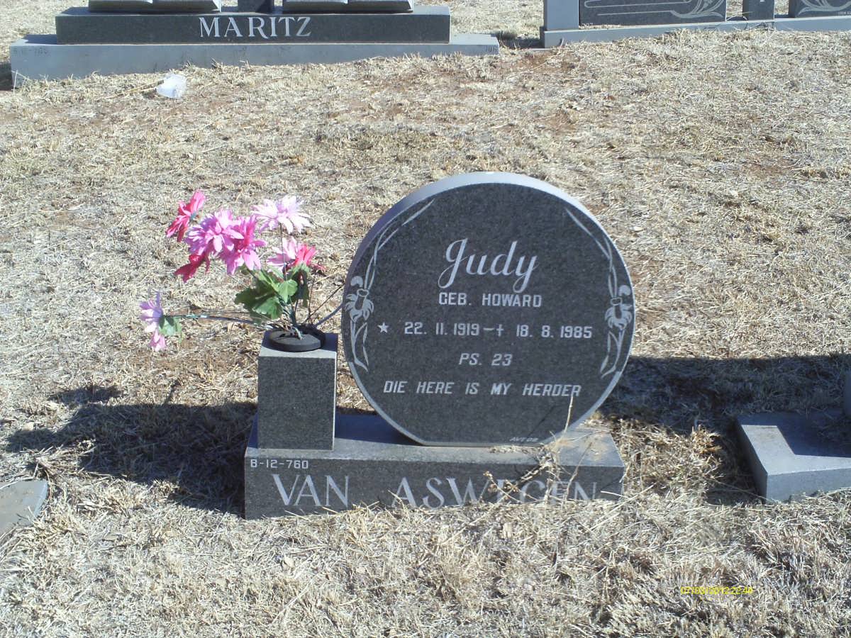 ASWEGEN Judy, van nee HOWARD 1919-1985