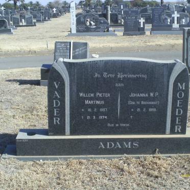 ADAMS Willem Pieter Martinus 1897-1974 &amp; Johanna W.P. TE BOEKHORST 1899-