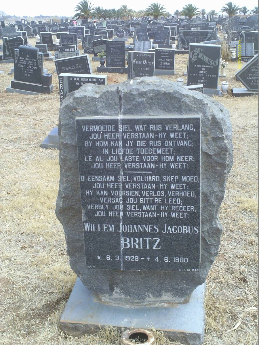 BRITZ Willem Johannes Jacobus 1928-1980