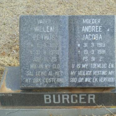 BURGER Willem Petrus 1913-1979 &amp; Andree Jacoba 1913-1991