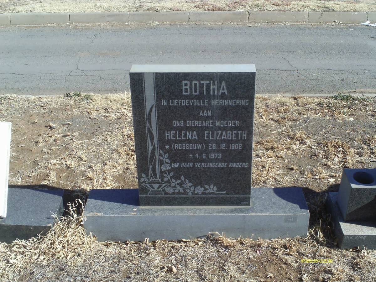 BOTHA Helena Elizabeth nee ROSSOUW 1902-1973