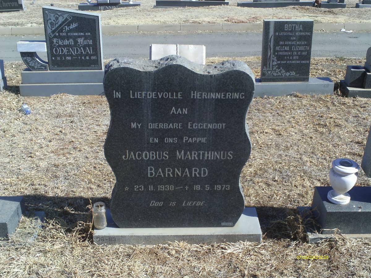 BARNARD Jacobus Marthinus 1930-1973