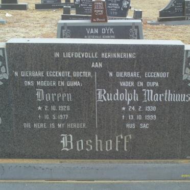 BOSHOFF Rudolph Marthinus 1930-1999 &amp; Doreen 1928-1977
