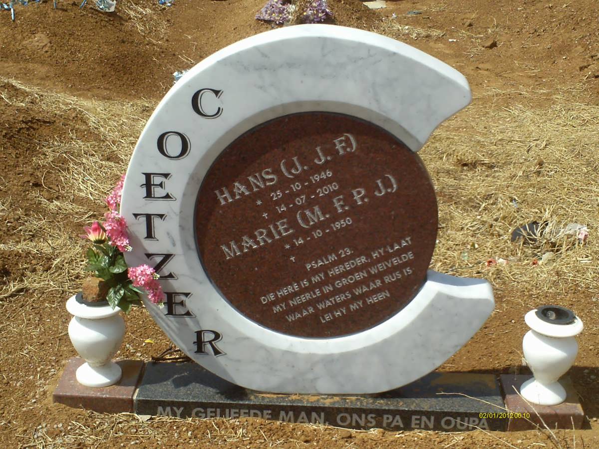 COETZER J.J.F. 1946-2010 &amp; M.F.P.J. 1950-