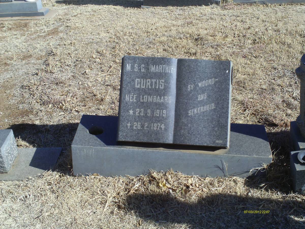 CURTIS M.S.C. nee LOMBAARD 1919-1974