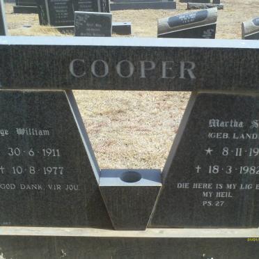 COOPER George William 1911-1977 &amp; Martha Susanna LANDMAN 1915-1982