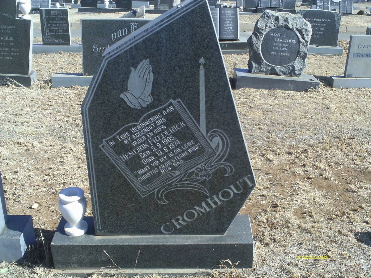 CROMHOUT Hendrik Frederick 1905-1974