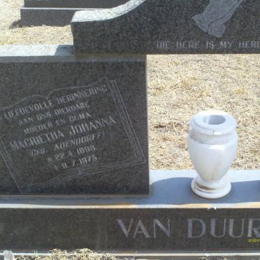 DUUREN Anthonie Arnoldus, van 1892-1975 &amp; Magrietha Johanna ADENDORFF 1898-1975      