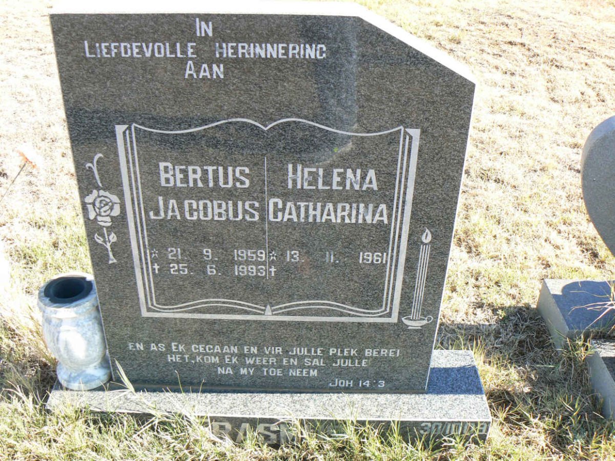 ERASMUS Bertus Jacobus 1959-1993 &amp; Helena Catharina 1961-