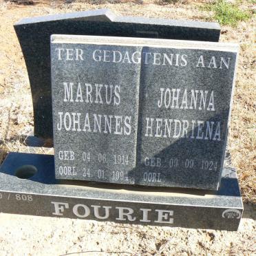 FOURIE Markus Johannes 1914-1994 &amp; Johanna Hendriena 1924-