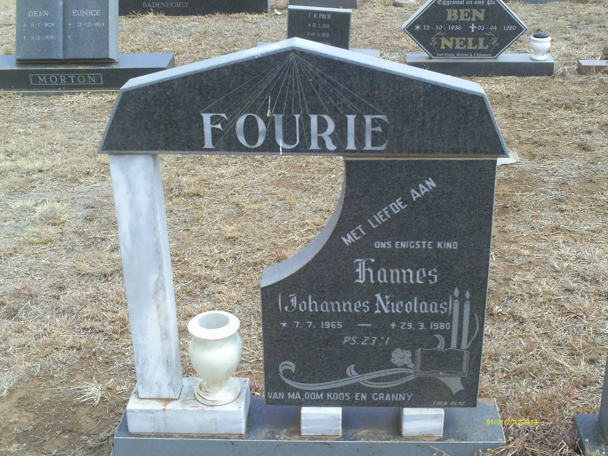 FOURIE Johannes Nicolaas 1965-1980