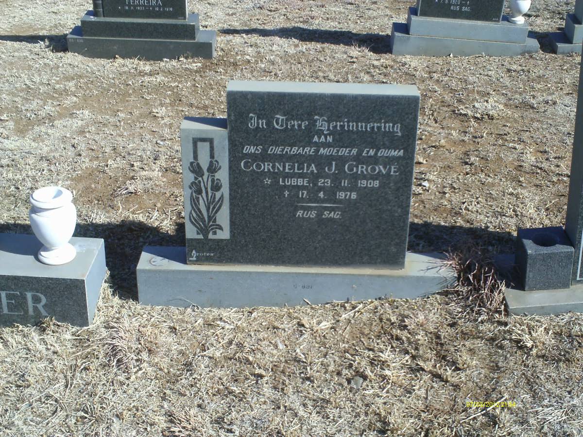 GROVE Cornelia J. nee LUBBE 1908-1976