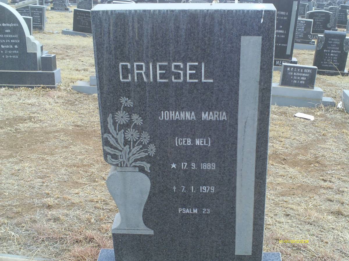 GRIESEL Johanna Maria nee NEL 1889-1979
