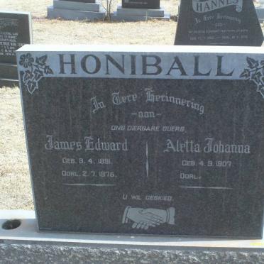 HONIBALL James Edward 1891-1976 &amp; Aletta Johanna 1907-