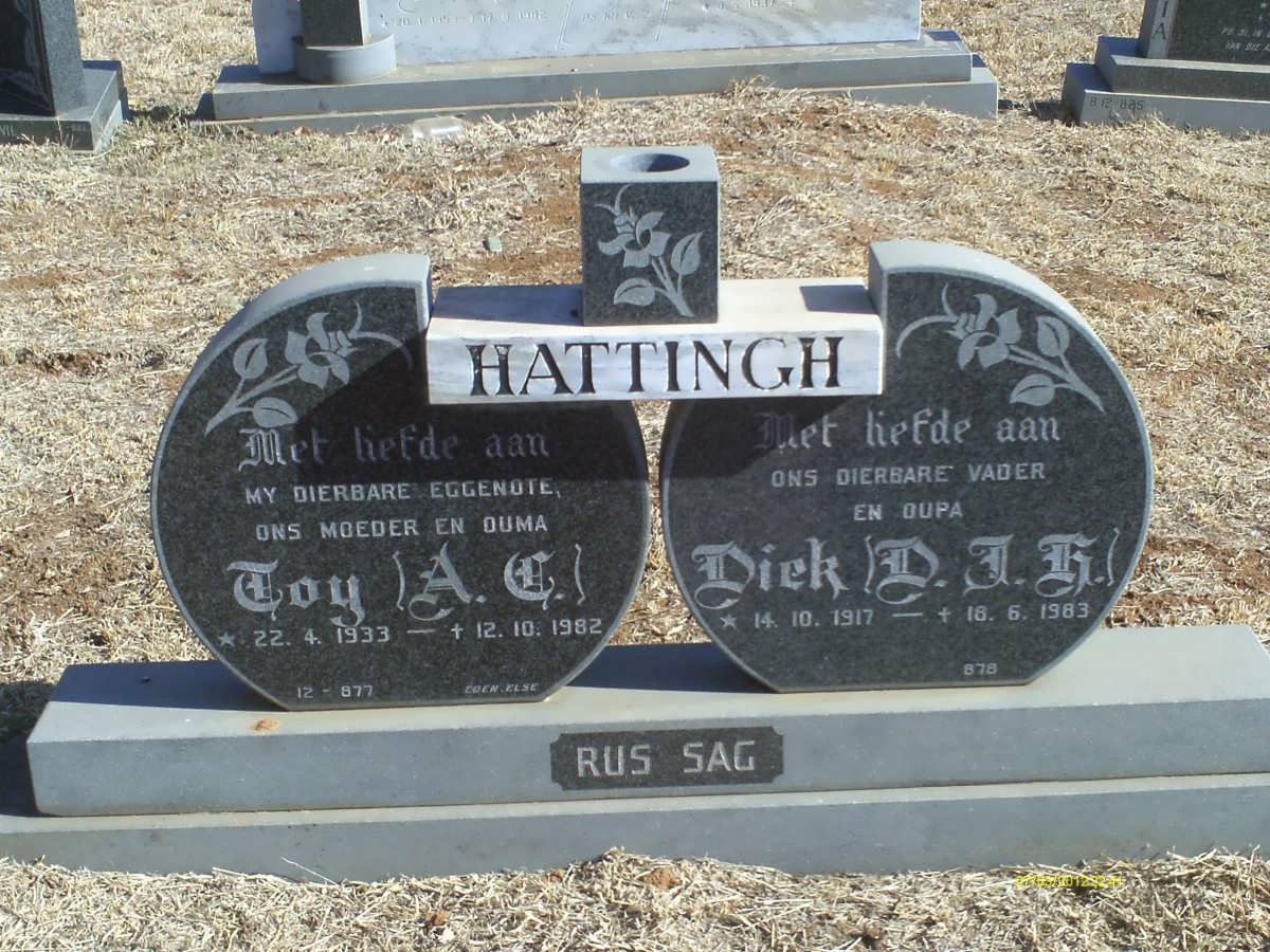 HATTINGH D.J.H. 1917-1983 &amp; A.C. 1933-1982