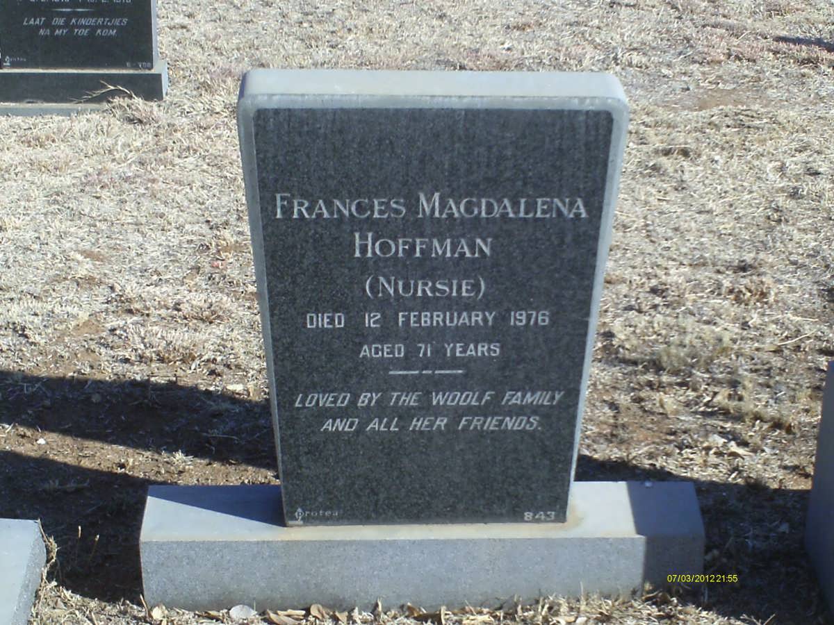 HOFFMAN Frances Magdalena -1976