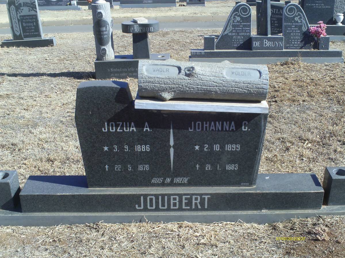 JOUBERT Jozua A. 1886-1978 &amp; Johanna C. 1899-1983