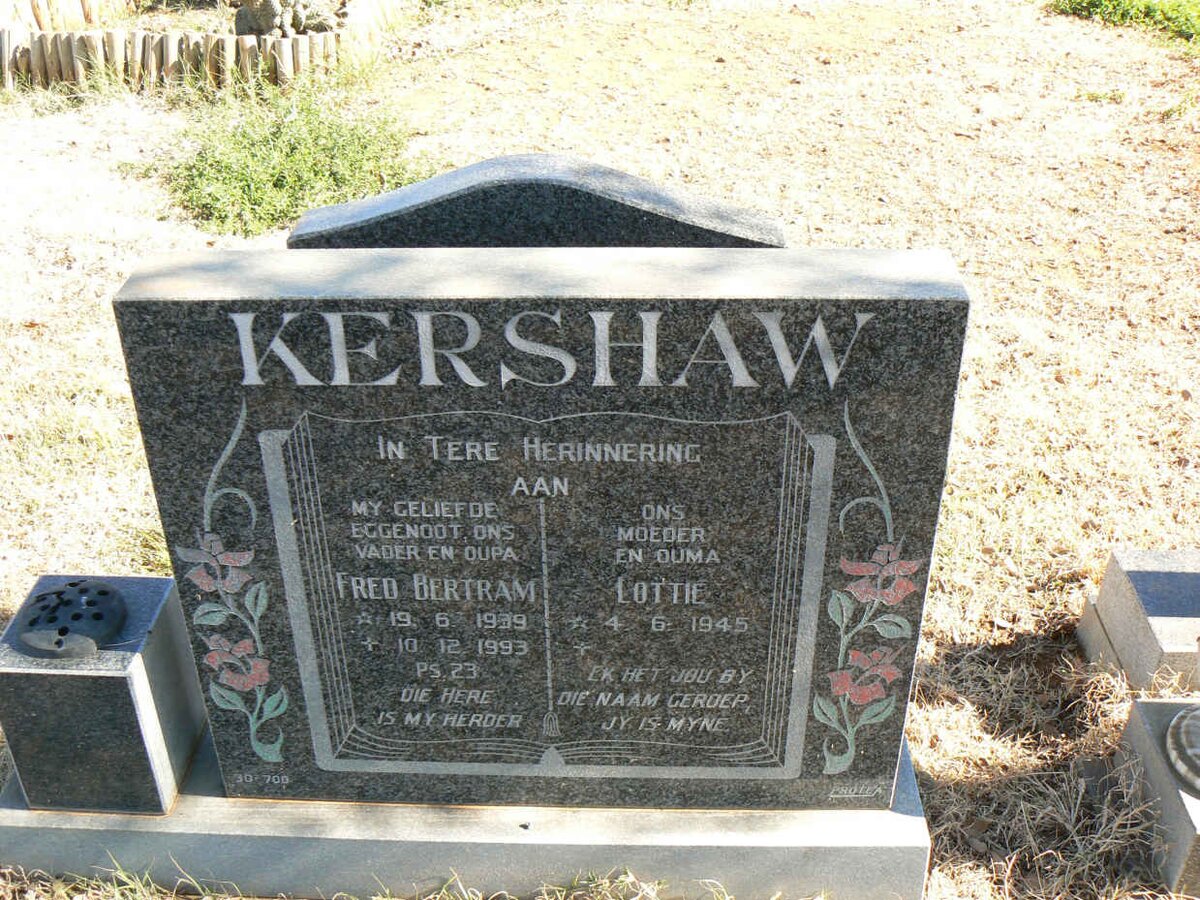 KERSHAW Fred Bertram 1939-1993 &amp; Lottie 1945-