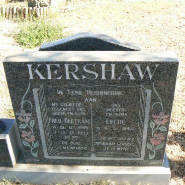 KERSHAW Fred Bertram 1939-1993 &amp; Lottie 1945-