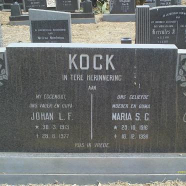 KOCK Johan L..F. 1913-1977 &amp; Maria S.C. 1916-1998