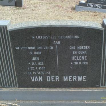 MERWE Jan, van der 1922-1980 &amp; Helene 1931-