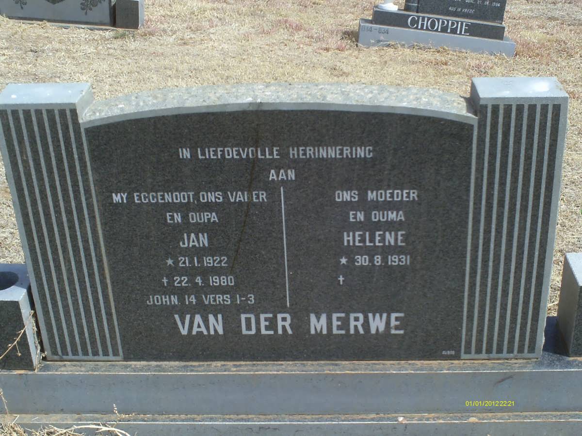 MERWE Jan, van der 1922-1980 &amp; Helene 1931-