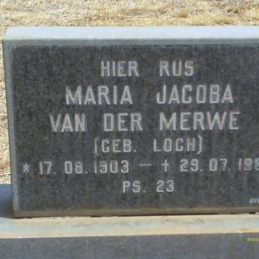MERWE Maria Jacoba, van der nee LOCH 1903-1982