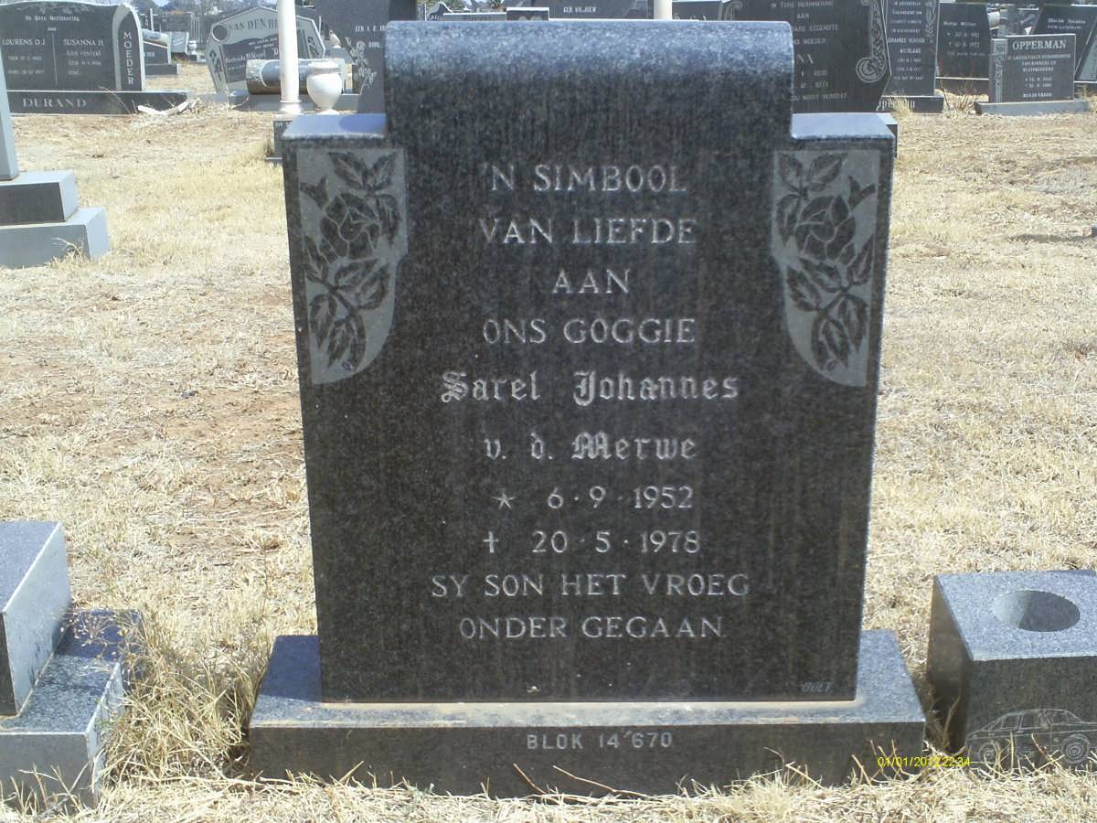 MERWE Sarel Johannes, v.d. 1952-1978