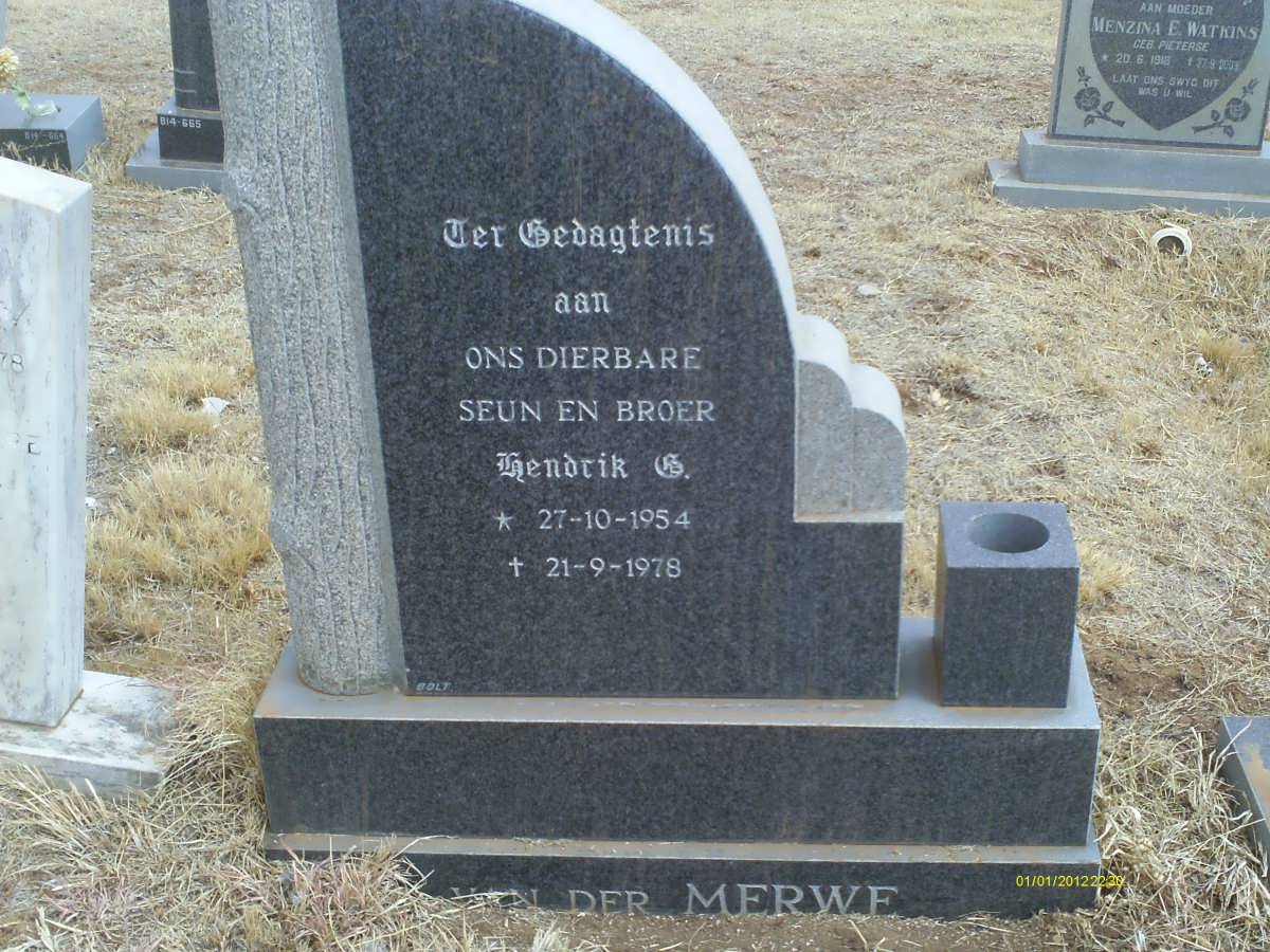 MERWE Hendrik G., van der 1954-1978
