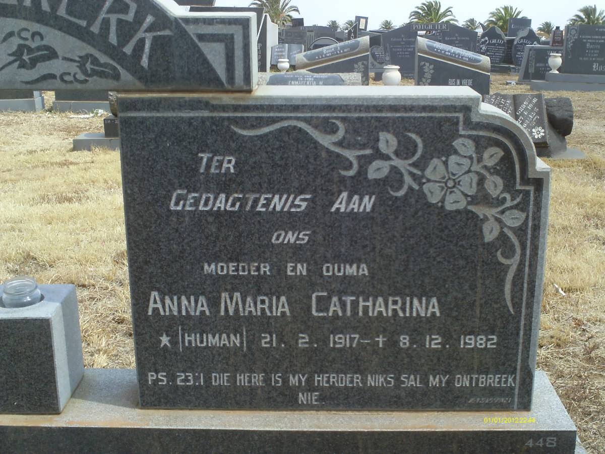 NIEKERK Anna Maria Catharina, van nee HUMAN 1917-1982