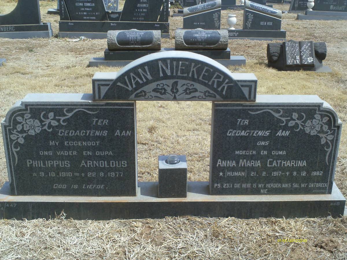 NIEKERK Philippus Arnoldus, van 1910-1977 &amp; Anna Maria Catharina HUMAN 1917-1982