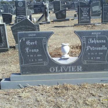 OLIVIER Gert Frans 1904-1984 &amp; Johanna Petronella 1904-1992