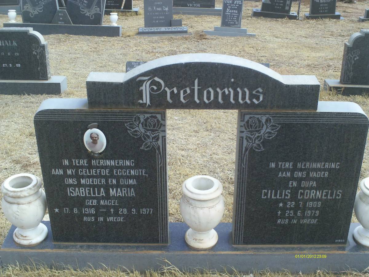PRETORIUS Cillis Cornelius 1909-1979 &amp; Isabella Maria NAGEL 1916-1977