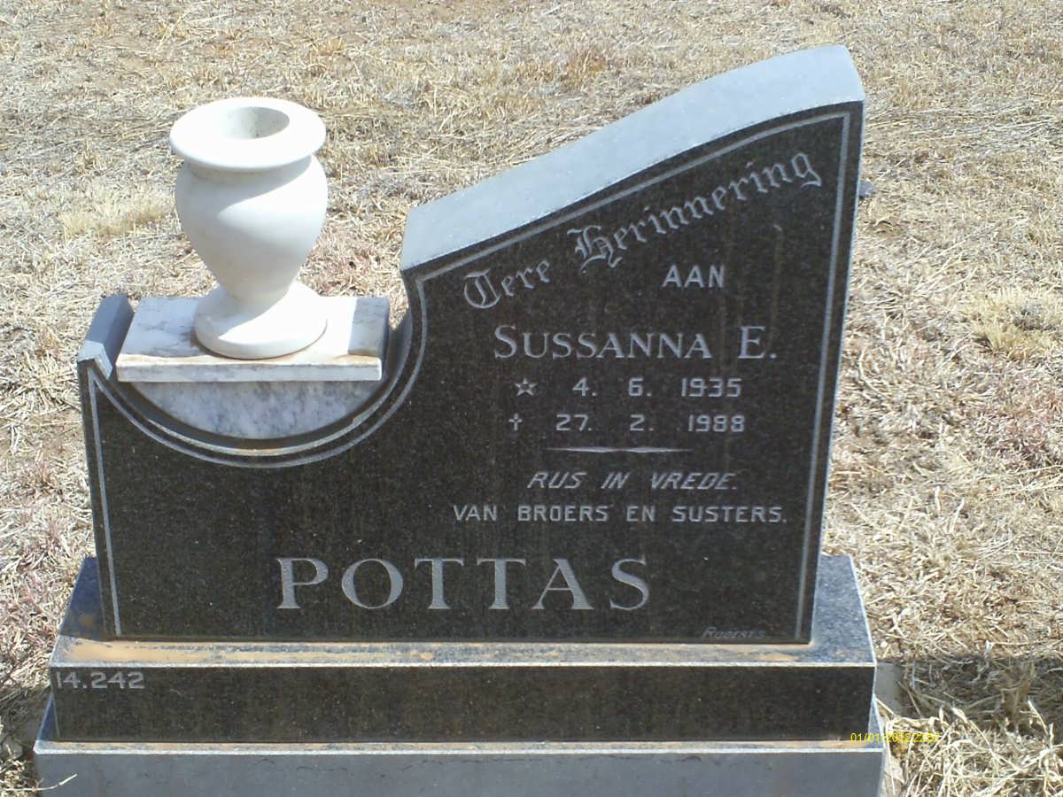 POTTAS Sussanna E. 1935-1988