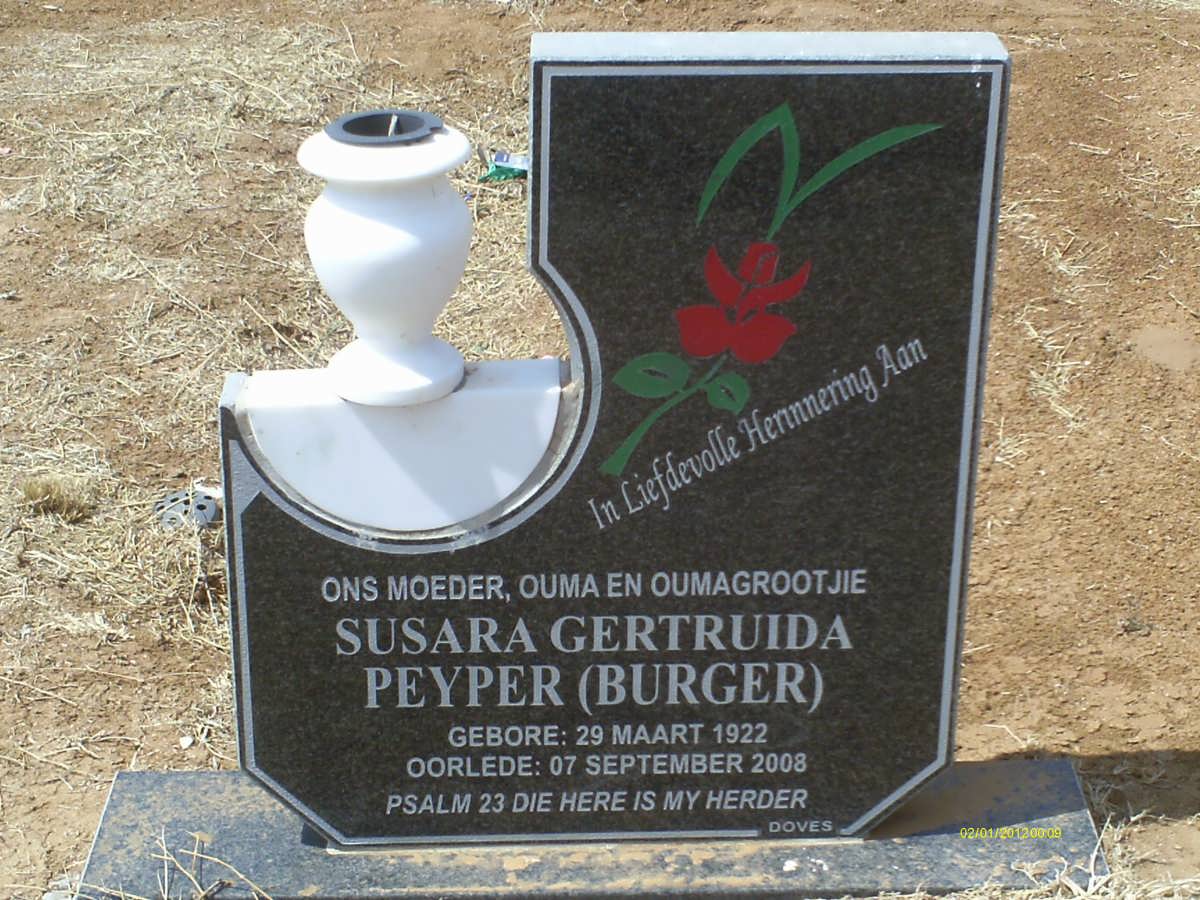 PEYPER Susara Gertruida nee BURGER 1922-2008