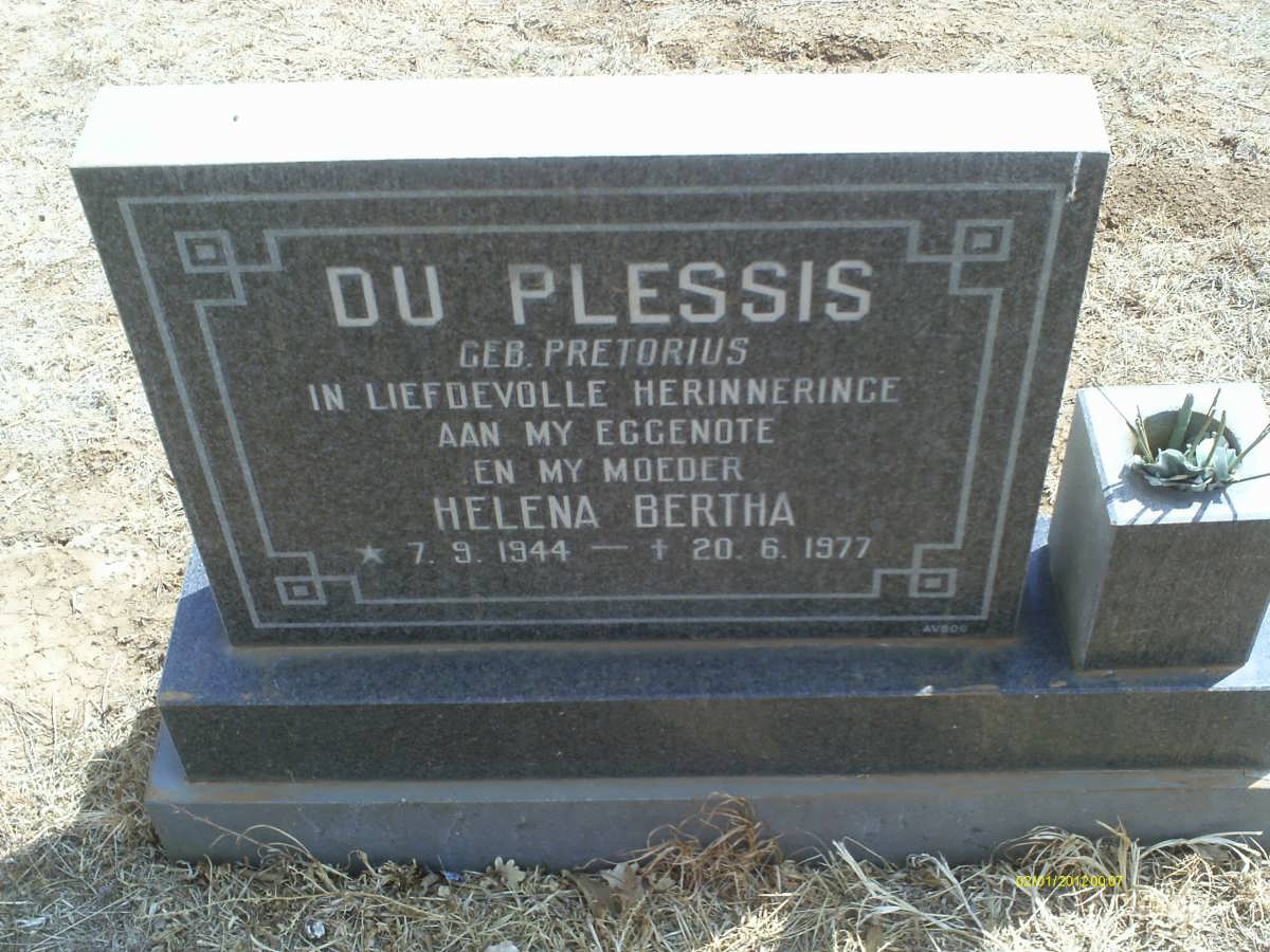 PLESSIS Helena Bertha, du 1944-1977